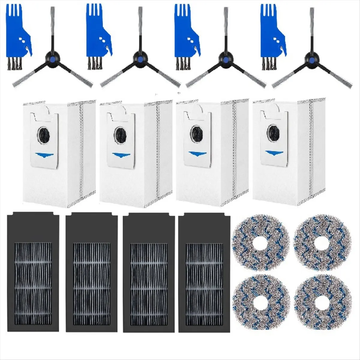 Фото Новые аксессуары CHFL для робота-пылесоса Ecovacs Deebot X2S: боковая щетка, тряпка, фильтр, зажим, угольный мешок для пыли, чистящая щетка №1