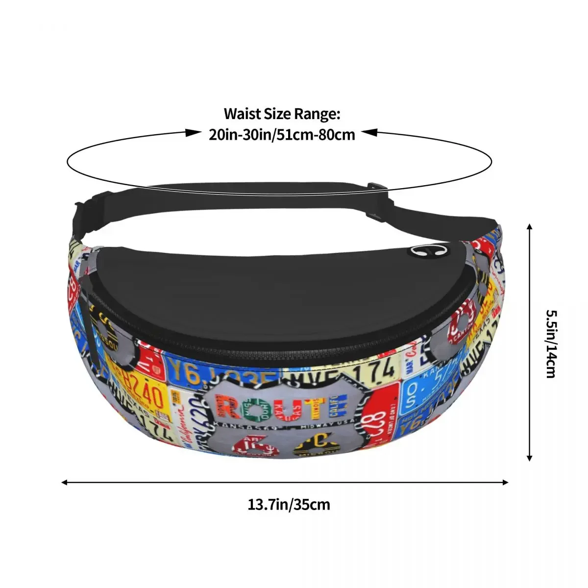 Модная художественная поясная сумка Route 66 для номерного знака мужчин и женщин