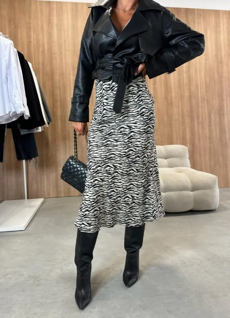 Женская длинная юбка-миди с принтом