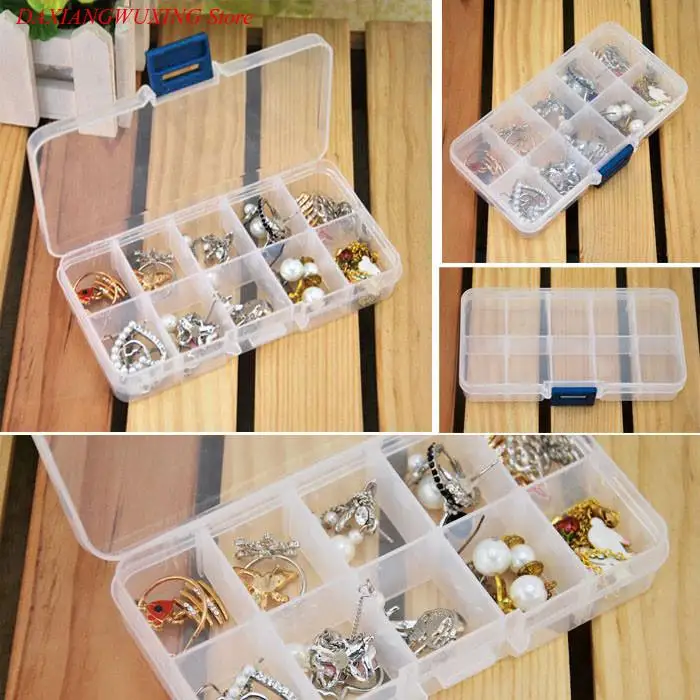 Hot Selling Adjustable Storage Case Box Container Pills Jewelry Craft Nail Art Tips 10 Grids Fashion Organizer Storage Tool
