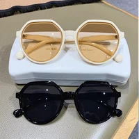 fashion style all match trend sunglasses personalized round frame sunglasses ins trend candy color big frame sunglasses