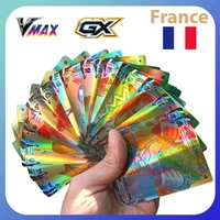 100vmax 100gx 200 gx 50 100pcs pokemon card best selling children battle french spanish version game pokemon team cards kids toy