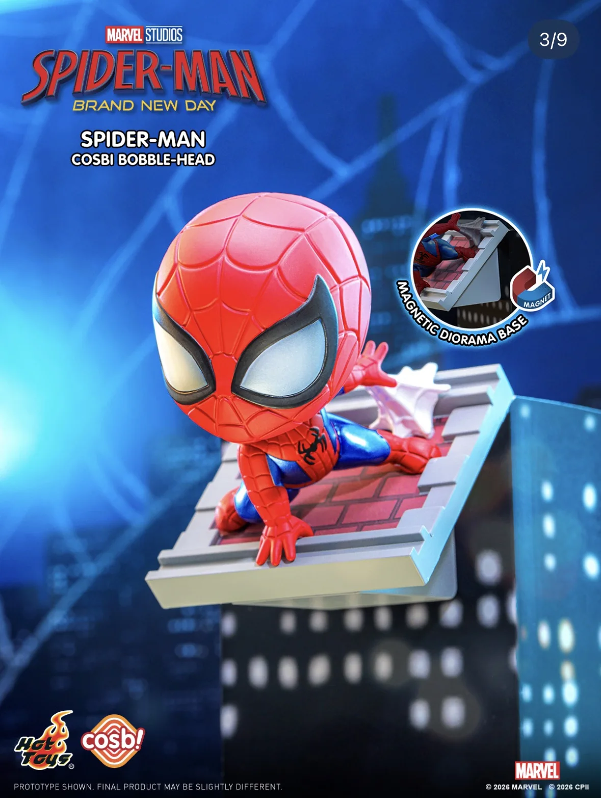 Фото Оригинальные коллекционные фигурки Hot Toys Marvel Spider-Man Cosbi Mini Blind Box: модные настольные украшения, куклы-персонажи из фильмов, подарки №3