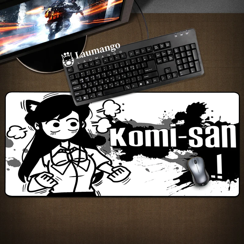 

Komi-san Mouse Ped Anime Gaming Pad Rubber Keyboard Pc Gamer Desk Accessories Carpet Extended Mousepad Large Cabinet Mause Mats