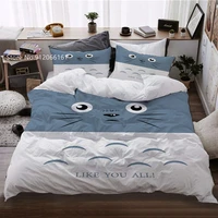 bedding set 3d print cartoon cats duvet cover colorful kawaii bed quilt cover home dorm decor bed cover set my neighbor totoro