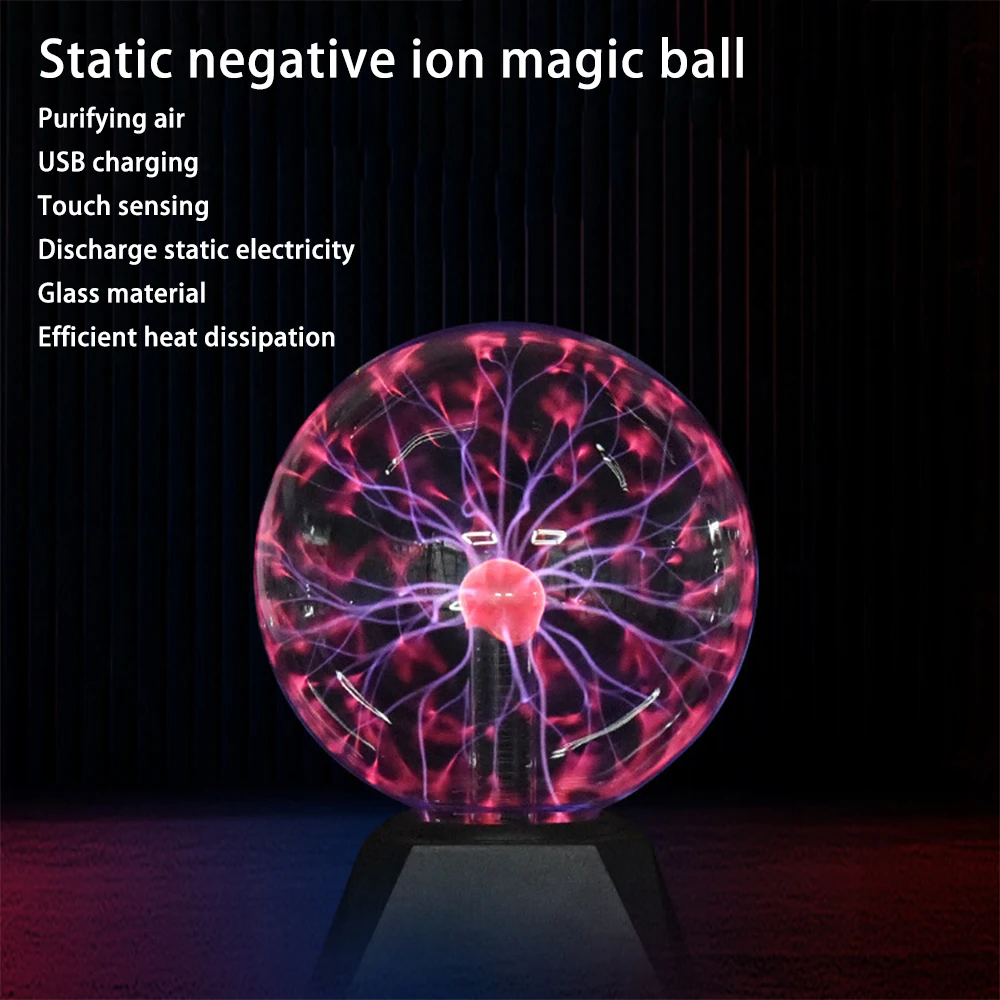 

Novelty Magic Crystal Plasma Ball Touch Lamp USB LED Night Light Child Nightlight Birthday Kids Decor Gift Lighting