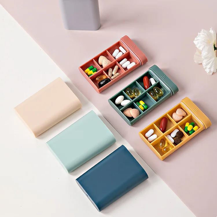 

Портативные Чехлы для таблеток, пастильеро, мини-органайзер для таблеток, 6 жилок, герметичная коробка для таблеток, органайзер для лекарств...