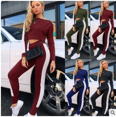 

50% Sale 2022 Autumn and Winter New Women's Casual Sexy Splicing Sports Suit Two Piece Set
