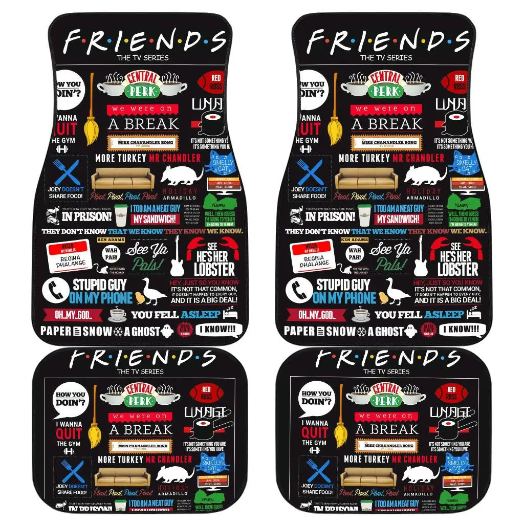 

Friends Tv Show Poster Car Mats Car Front and Rear Floor mats General Non-Slip Rubber car Carpets 4-Piece Waterproof Floor