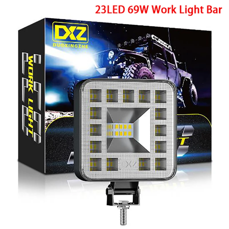 

Квадратный светодиодный рабочий светильник 23 Вт 12 в 24 В для внедорожников, прожектор для автомобилей, грузовиков, внедорожников