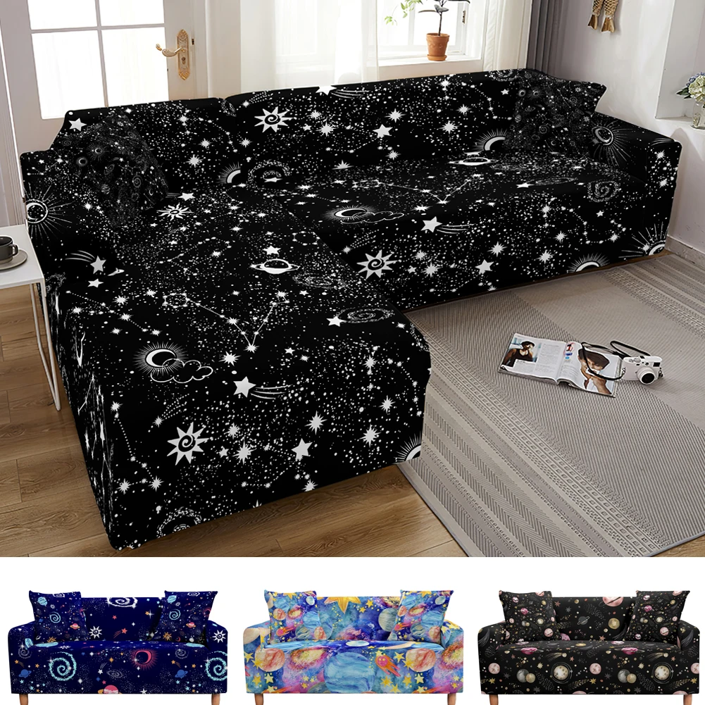 

L Shape Stretch Sofa Covers for Living Room Constellation Print Slipcover Couch Cover Armchai Cover Funda