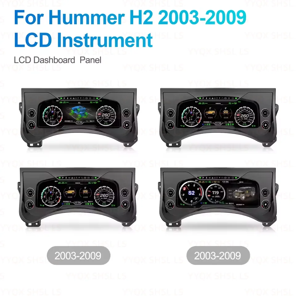 Фото Для Hummer H2 2003-2009 автомобильный цифровой кластер приборная панель авто виртуальный CockPit инструмент QLCD спидометр одометр экран головное устройство №1