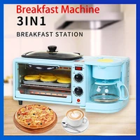 3 in 1 family size breakfast station machine with 600ml drip coffee maker nonstick griddle 9l toaster oven