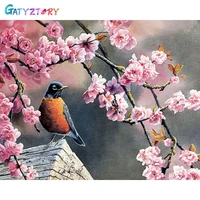 gatyztory paint by numbers flower bird drawing on canvas gift diy pictures by number scenery kits hand painted painting art home