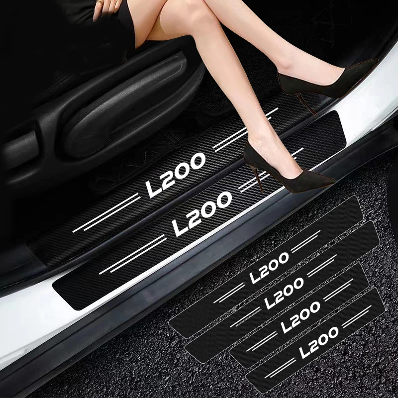 

Для Mitsubishi L200 21 "+ 19" 2005-2009 TRITON волоконный протектор порога двери автомобиля, наклейки на багажник, автомобильные аксессуары