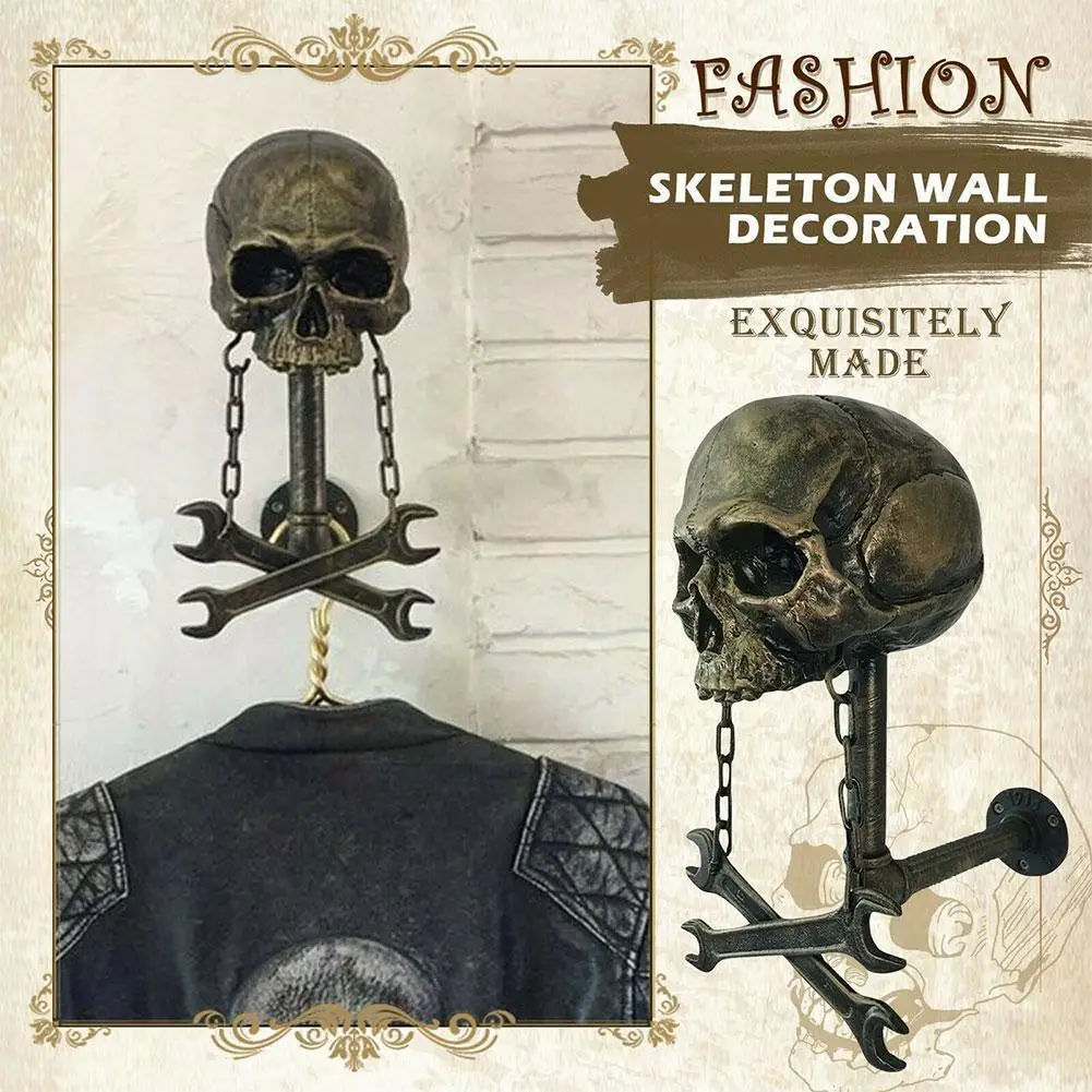 

Мотоциклетный держатель для шлема с черепом, настенный кронштейн из смолы, стеллаж для хранения пальто, шляп, кепок M3i9