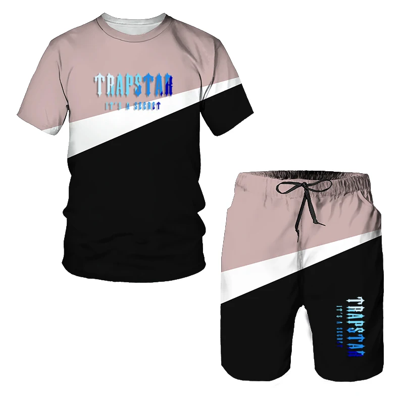 Summer Men's T-shirt Men's Casual Set Co Branded Men's T-shirt Short Sleeve+Shorts Oversized 3D Printing Two-Piece Set