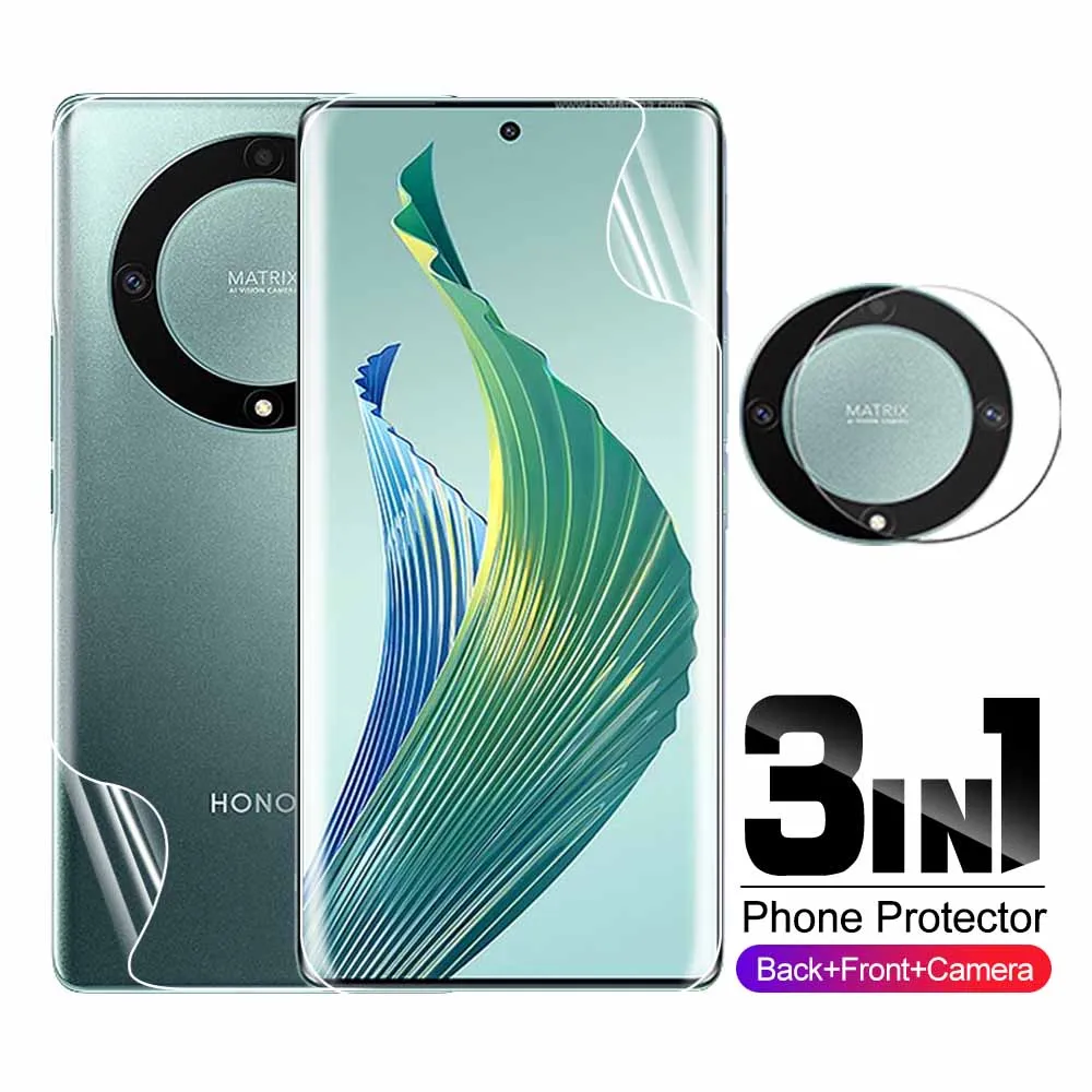

3in1 Camera Lens Protector Hydrogel Film On For Honor Magic5 Lite 4G Honar Magic 5Lite Magic5Lite Screen Protector Film 6.67inch