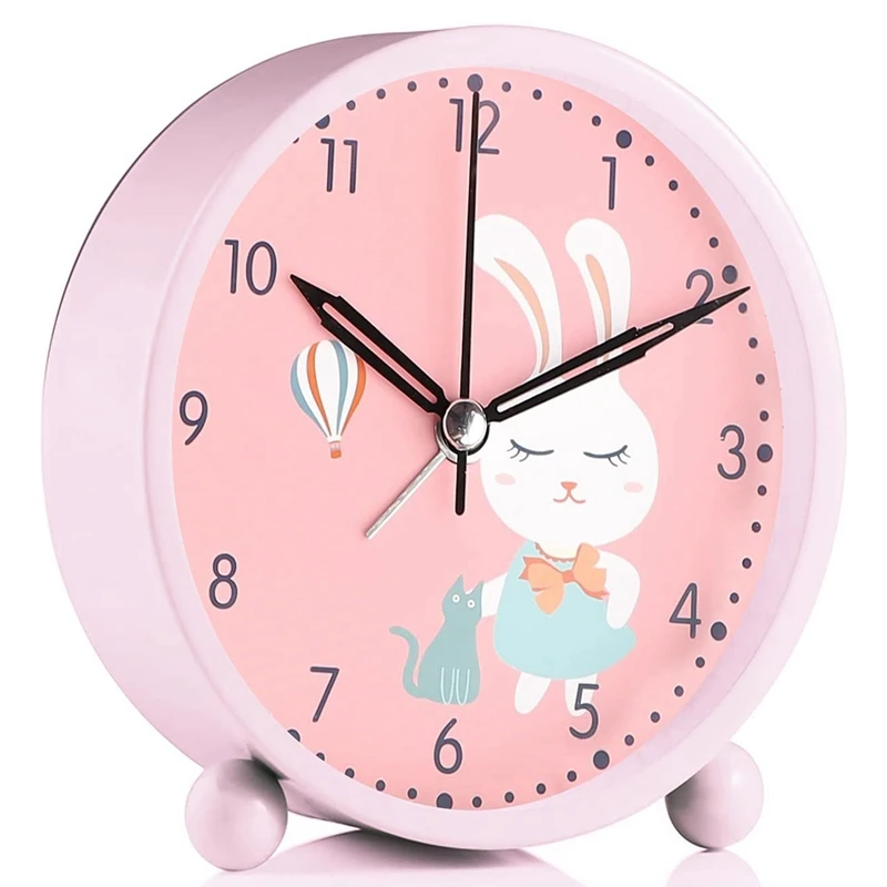 

Детский будильник с ночным светом, детский аналоговый будильник, часы с функцией повтора для спальни, компактные часы без тикания