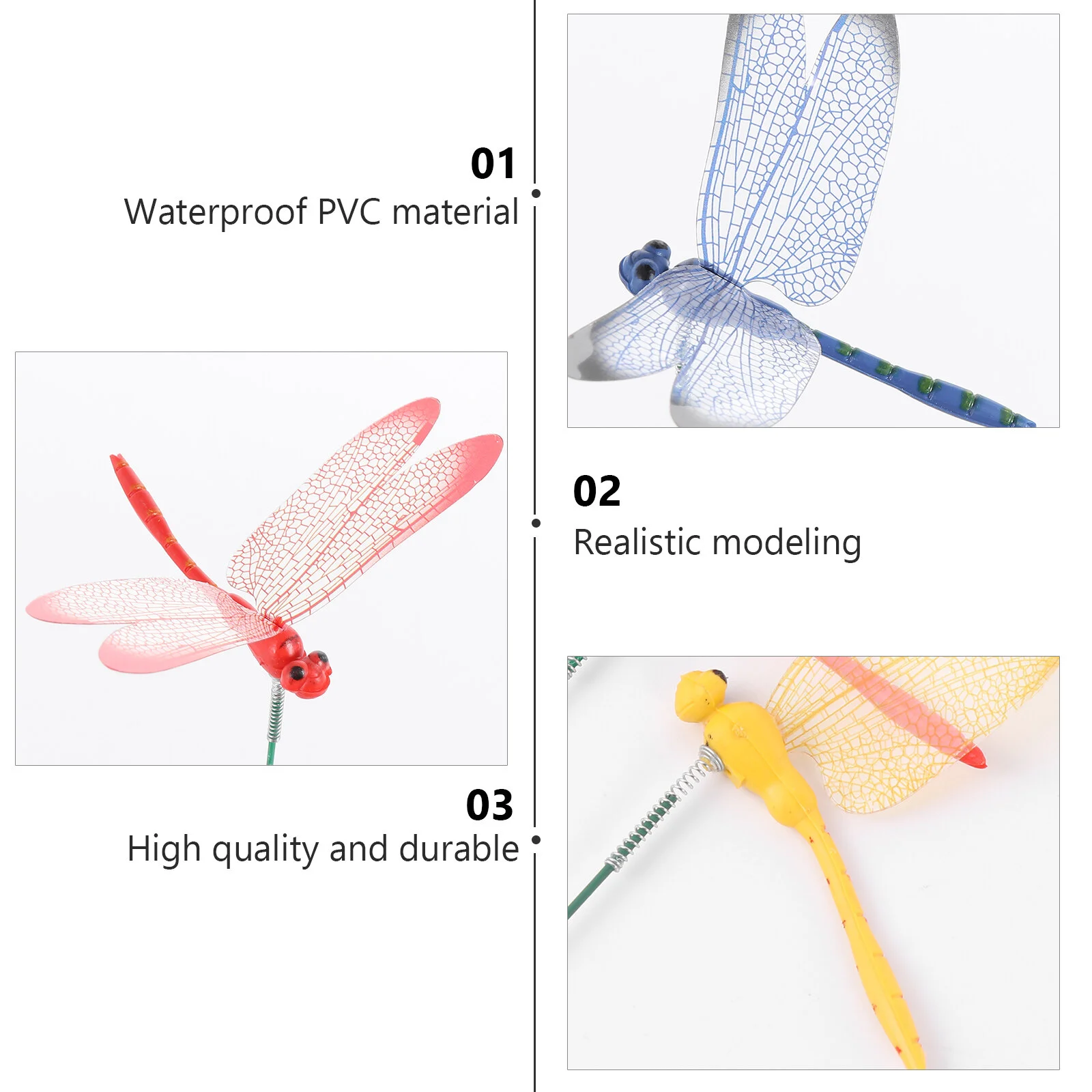 16 Pcs Butterfly Stick Artificiales Para Dragonfly Ornaments Simulation Props Artificial Pvc Decoration