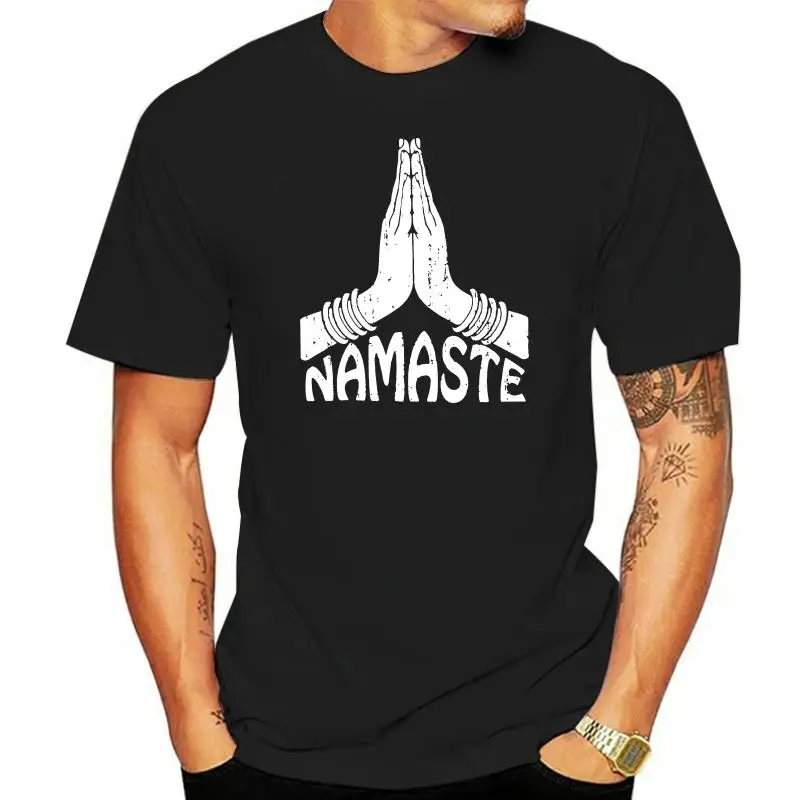 

100% Cotton Short Sleeve O-neck Tops Tee Shirts Adult Namaste Yogatraining Meditation T Shirt