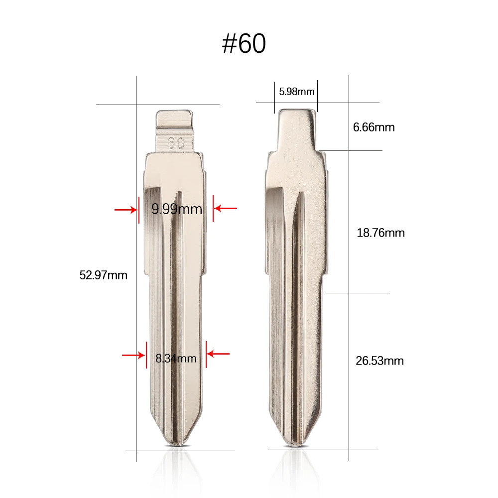 Фото 10 шт./лот #60 KD ключ с лезвием, флип-лезвие LISHI для KEYDIY XHORSE JMD GT15 Blade No.60 для пульта Fiat 500 Palio, необработанное пустое лезвие №2