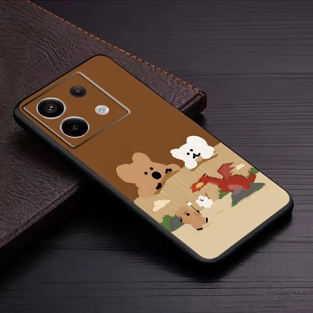 Фото Милый чехол для телефона D-Dinotaeng для Redmi Note 14 13 12 11 Pro Plus S 5G 14C A3, мягкий черный чехол для телефона №3