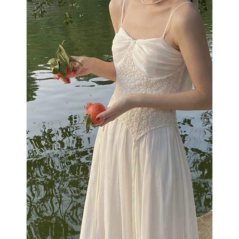 

Women Dresses Mermaid Elegant Lace Strap Dress 2021 Spring And Summer Women's Retro Sexy High Sense Vestido De Mujer Femme Robe