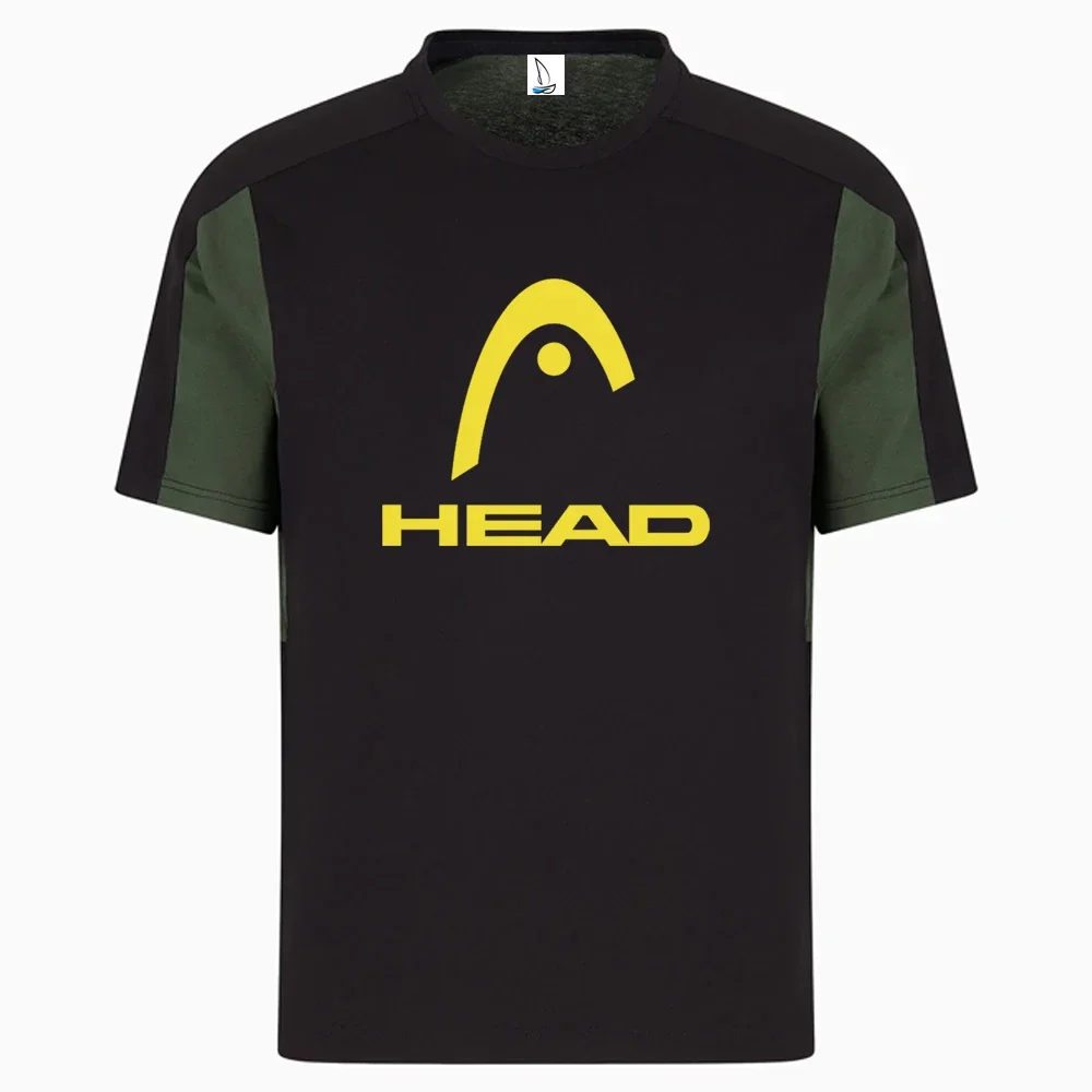 

Boutique Head Tennis Wear Men's Badminton Sportswear Plaid Patchwork Print Breathable Golf Clothing Men's Fitness Short Sleeve