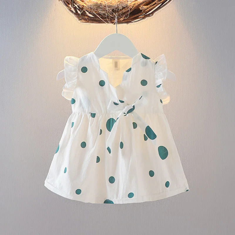 

1-3 Years Old Little Girl Dress Summer Thin Princess Children's Korean Fashion Cute Baby Girls Print Cotton Casual Dresses