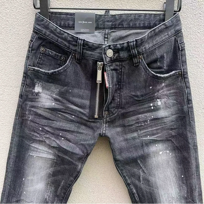 Новинка 100 930-1 тянущиеся мужские джинсы-стрейч с рисунком обтягивающие синие