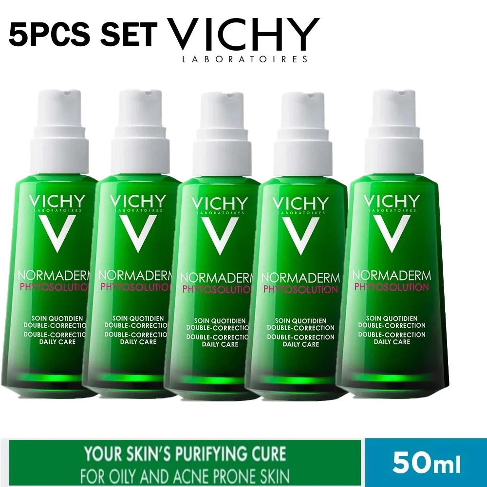 

5PCS VICHY Normaderm Phytosolution Double Correction Anti-Acne 2% Salicylic Acid & Hyaluronic Acid For Oily Acne-Prone Skin 50ML