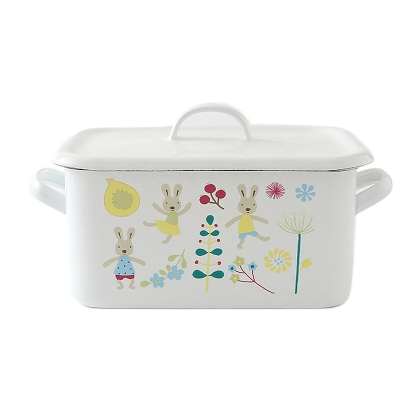 

Thickened Enamel Food Crisper Bread Box Snack Box Toast Box Storage Box Can Be Put in Refrigerator Oven