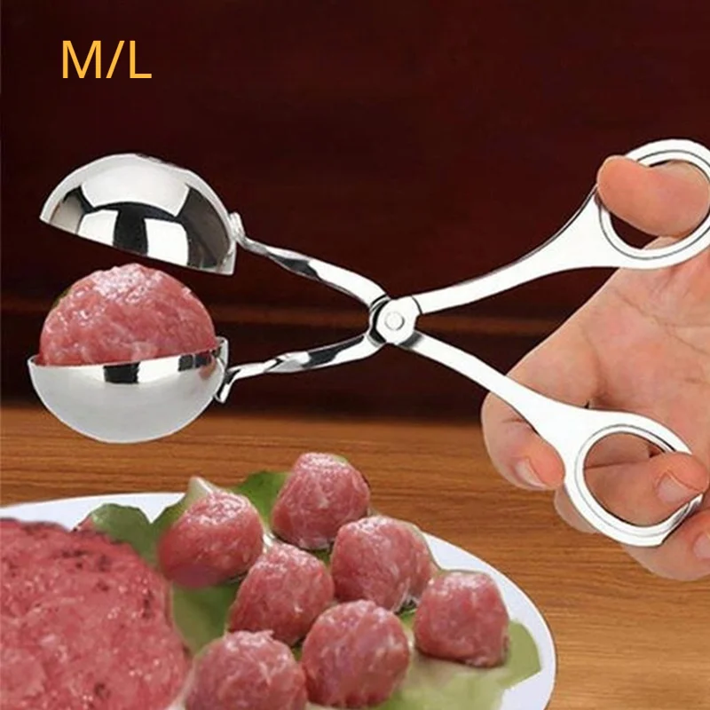 

Meatball Maker Tool Clip Newbie Non Stick Stuffed Meat Ball Spoon Shaper Cooking Scoop Stainless Steel Kitchen Accessories