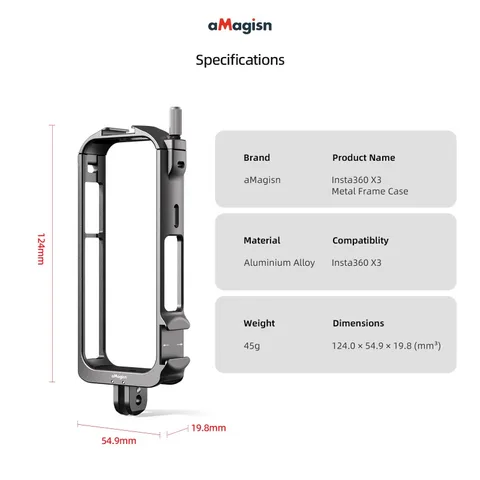 Металлическая защитная рамка aMagisn для Insta360 X3