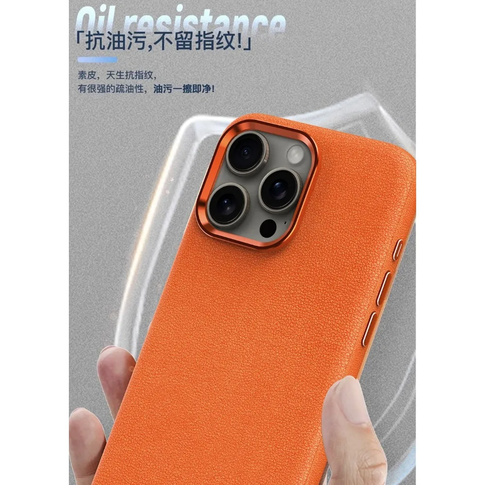 Роскошный кожаный чехол для Magsafe iPhone 16 Pro Max 15 Plus 14 13 ультратонкий магнитный