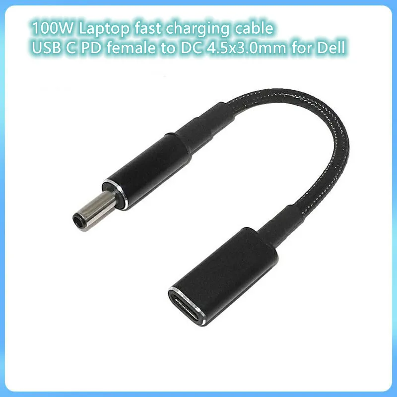 

100 Вт USB Type C Женский кабель для быстрой зарядки для Dell Inspiron 11 13 14 15 3000-7000 Series Vostro 5502 от 5401 до X мм Ad