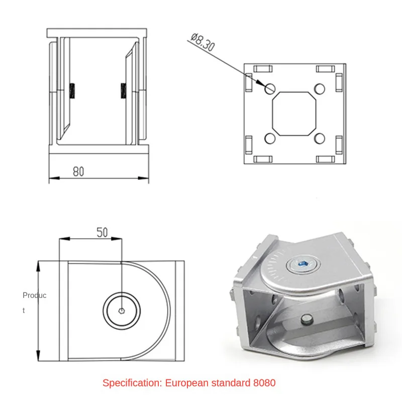 Поворотный шарнир для алюминиевого профиля 2020 3030 4040 4545