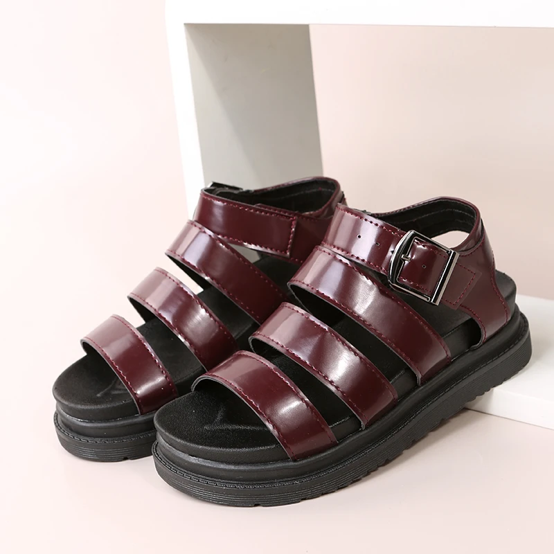 

Сандалии Martens женские на платформе, мягкие кожаные босоножки на толстой танкетке, Повседневная Уличная обувь с открытым носком, лето
