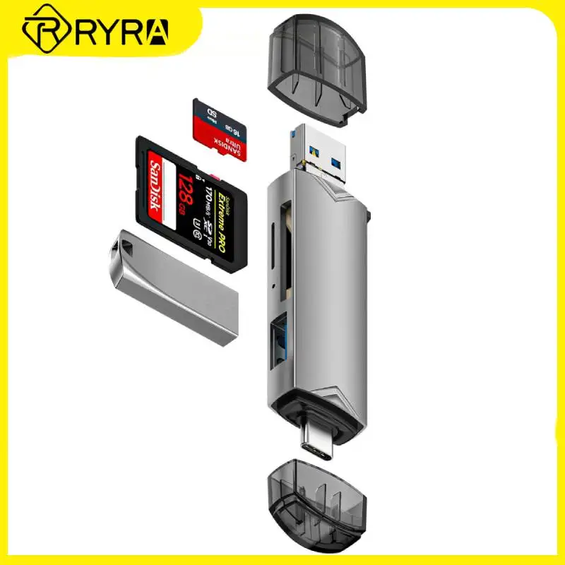 

RYRA 6 In 1 Card Reader With OTG TF/SD Card Slot USB 2.0 Memory Adapter Type-C3.0 MICRO Card Reader USB Driver Extension Headers