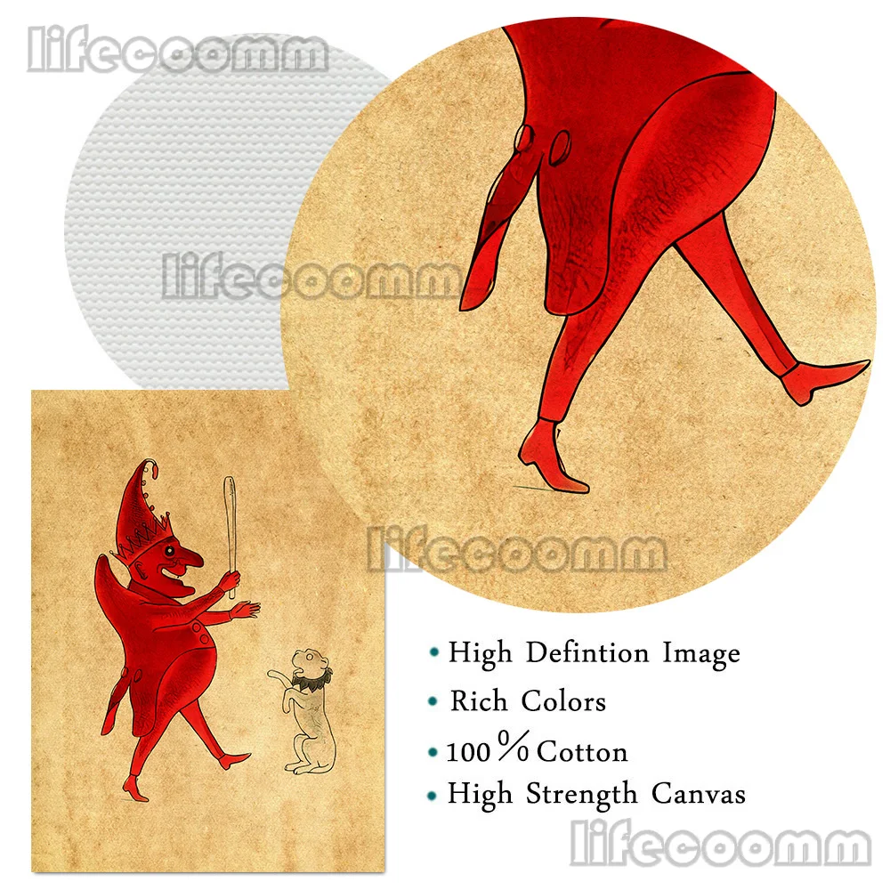 Настенная Картина на холсте Witch Keleton And King с абстрактным изображением ужасный