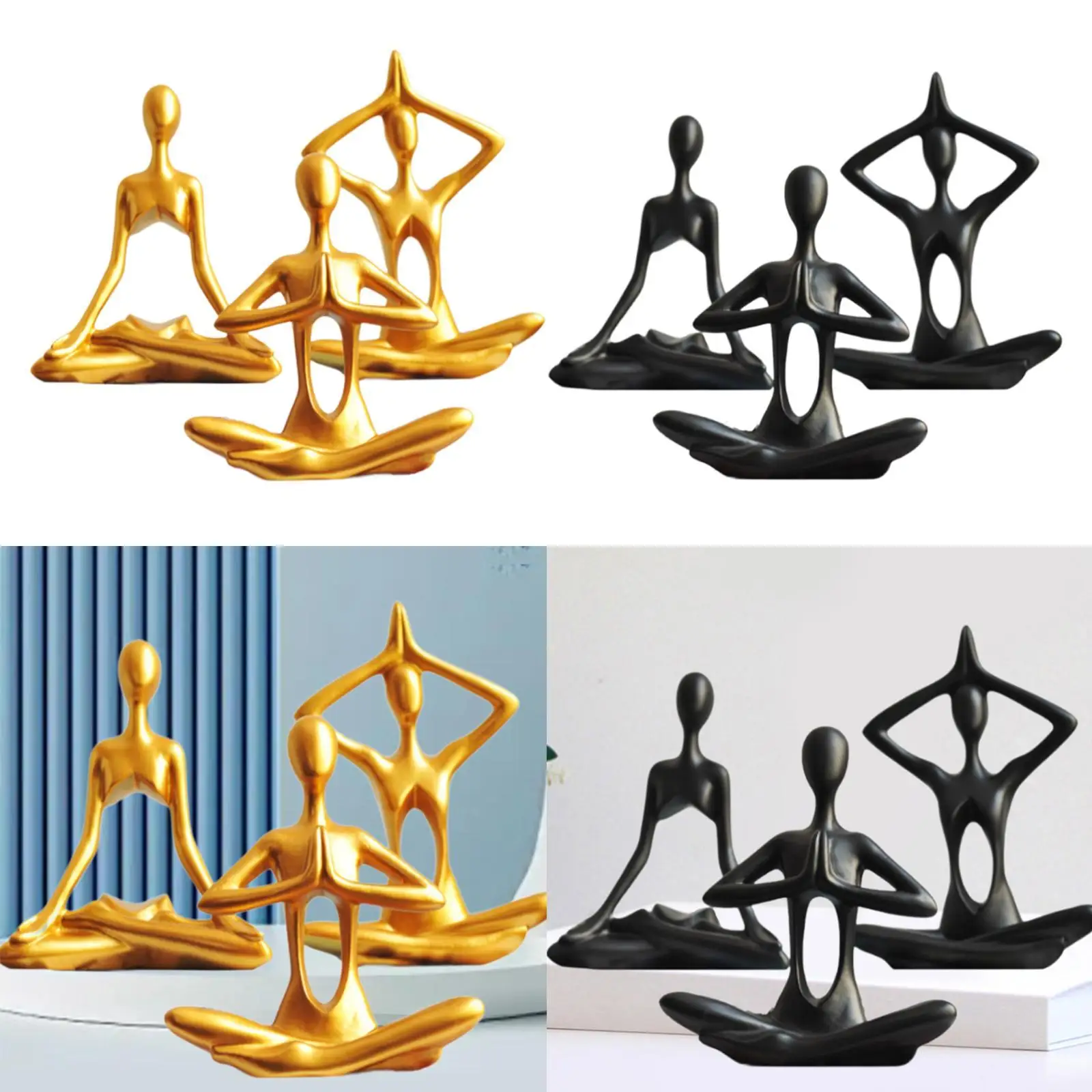 3 шт. статуи йоги простые художественные поделки коллекционные минималистичные