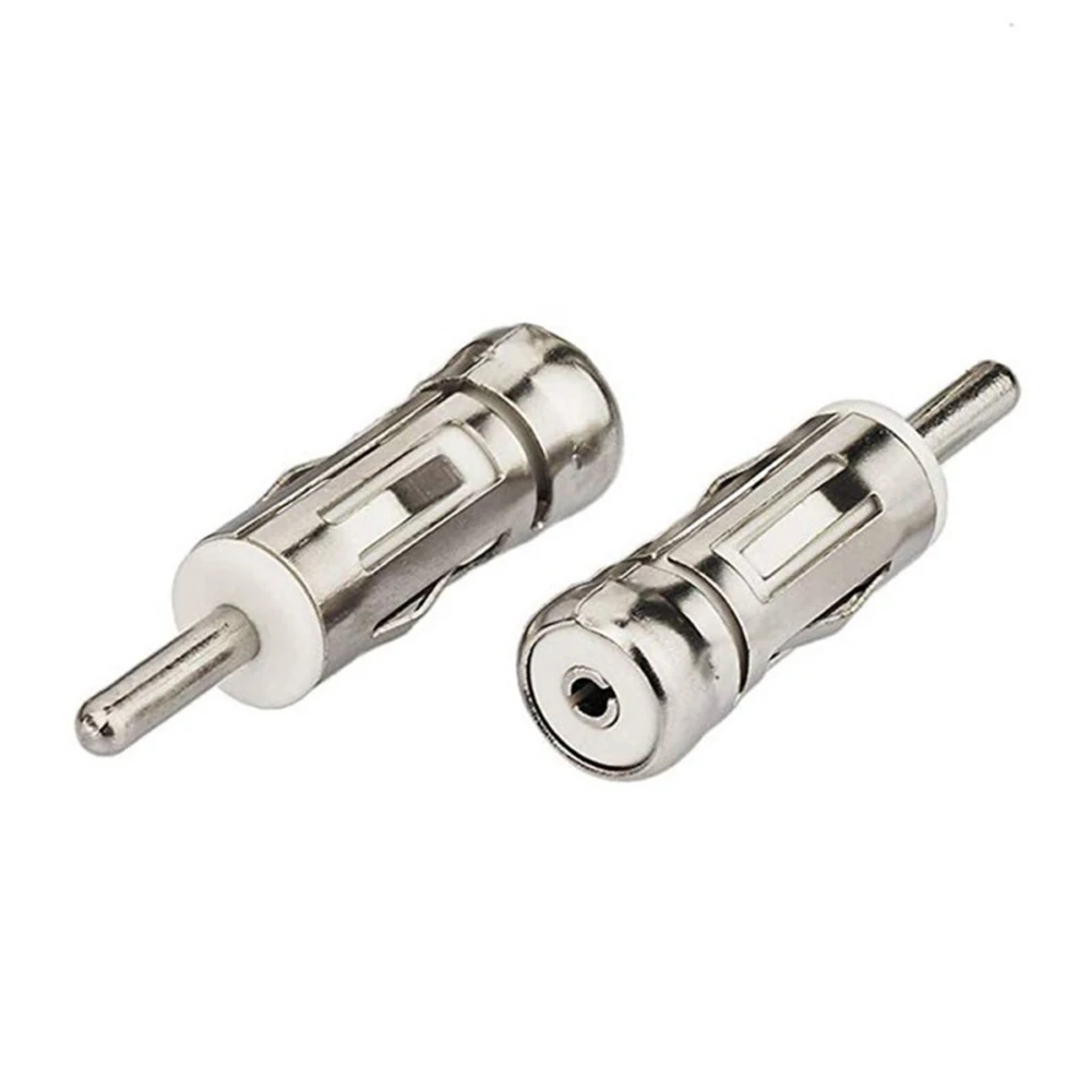 

Silver Car Stereo Radio Male Antenna Antenna Adapter Auto ISO To Din Connector Aerial Plug Antenna Adapter Car Accessories