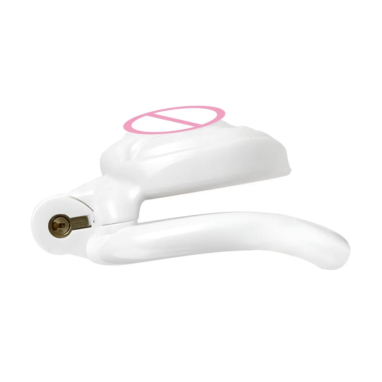 2025 Розовая клетка целомудрия из АБС-пластика с 4 кольцами для пениса замок ремень