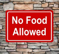 new no food allowed 12 x 8 aluminum indoor outdoor pick your color will not rustcustom wood appearance metal bar sign