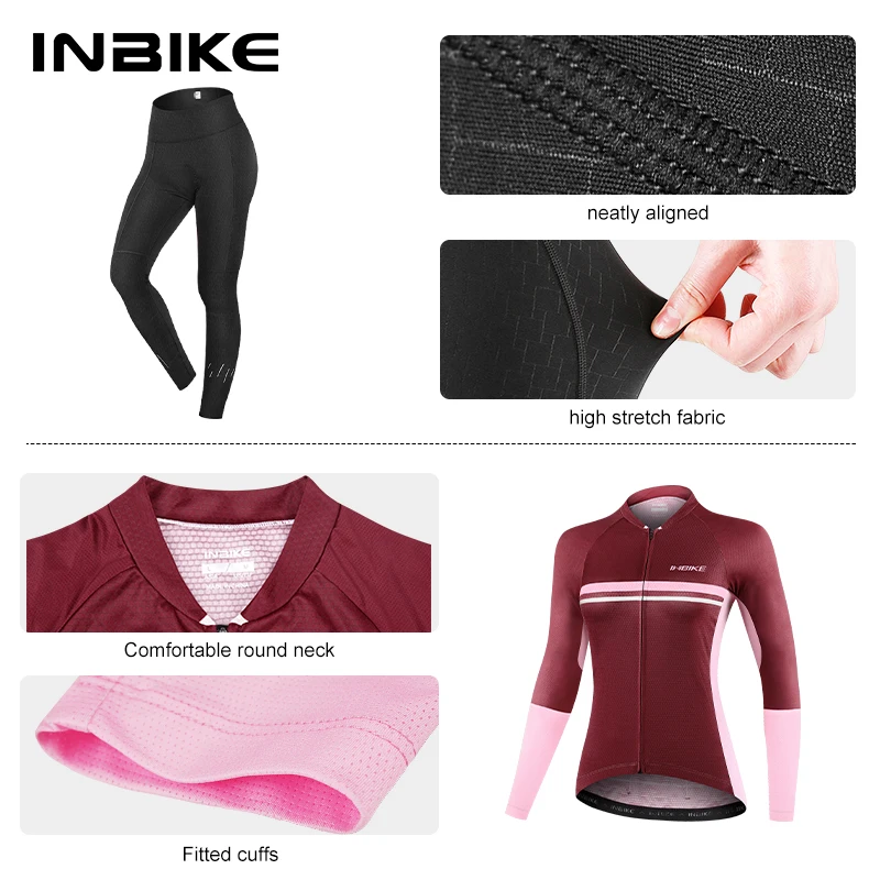 Женский велокостюм с длинным рукавом молнией и карманами