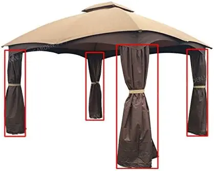 

Poles Brown Corner Curtain Set for Lowe's 10' x 12' Gazebo Model #GF-12S004BTO / GF-12S004B-1 (Corner Curtains Only)