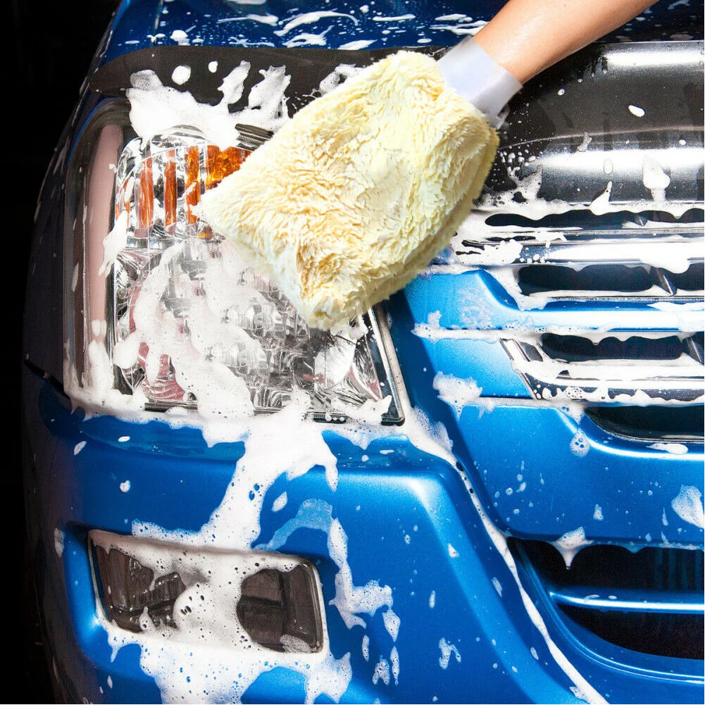 

2 PCS Car Cleaning Gloves Superfine Fiber Imitation Wool Interior & Exterior Auto Detailing Cleaning Glove Tool