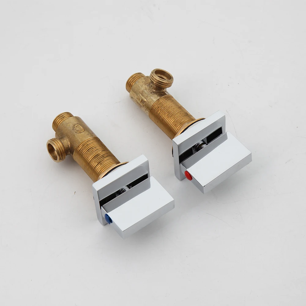 KEMAIDI Chrome Polish Bathroom Bathtub Faucet Washbasin Filler Brass Double Handles 3pcs Mixer Stream Spray Tap