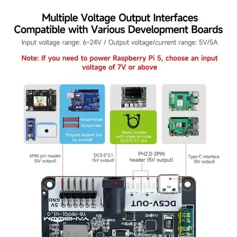 YAHBOOM Плата расширения питания Raspberry Pi 5